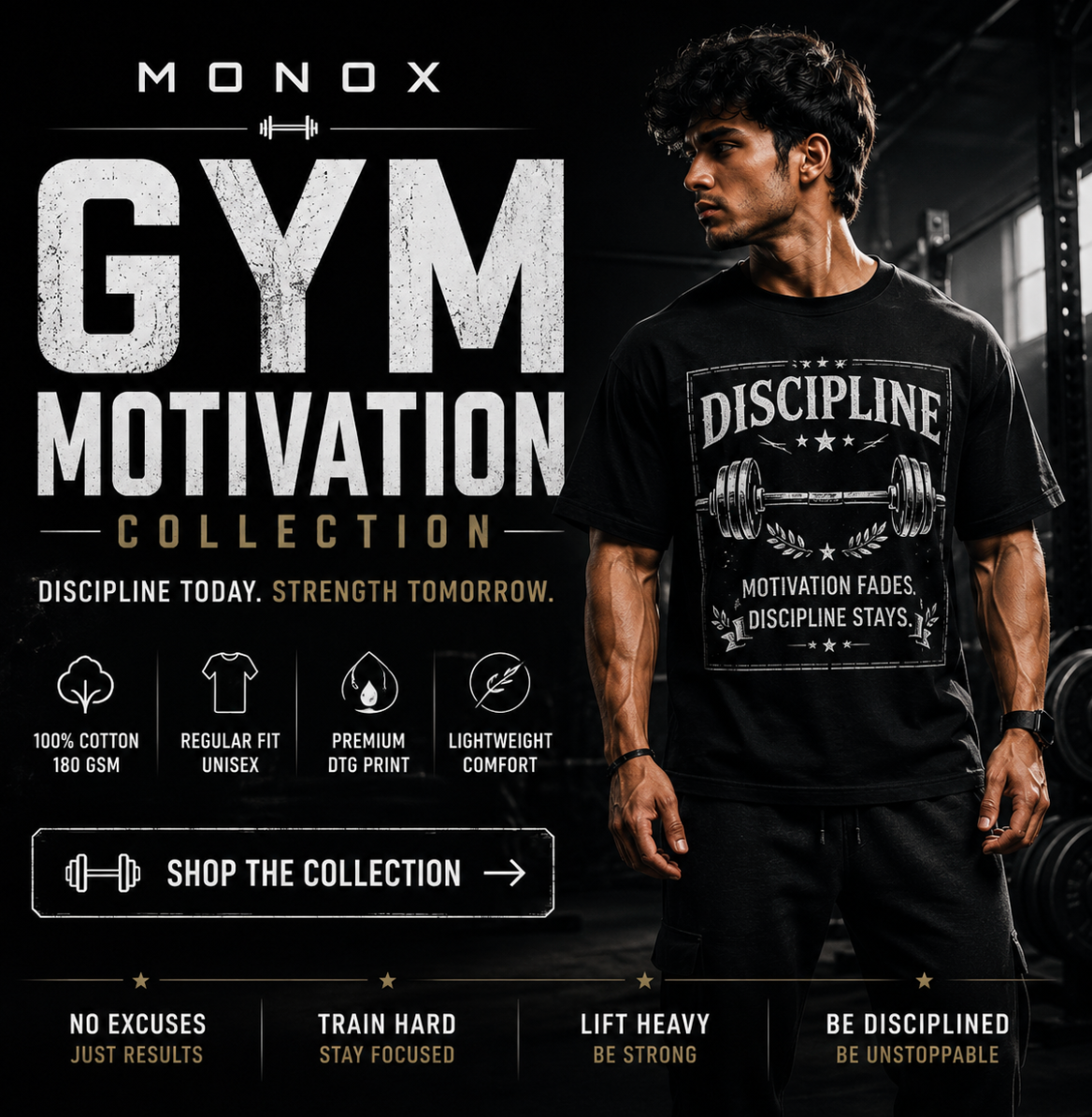 Gym Motivation T-Shirts | Fitness Graphic Tees | Monox