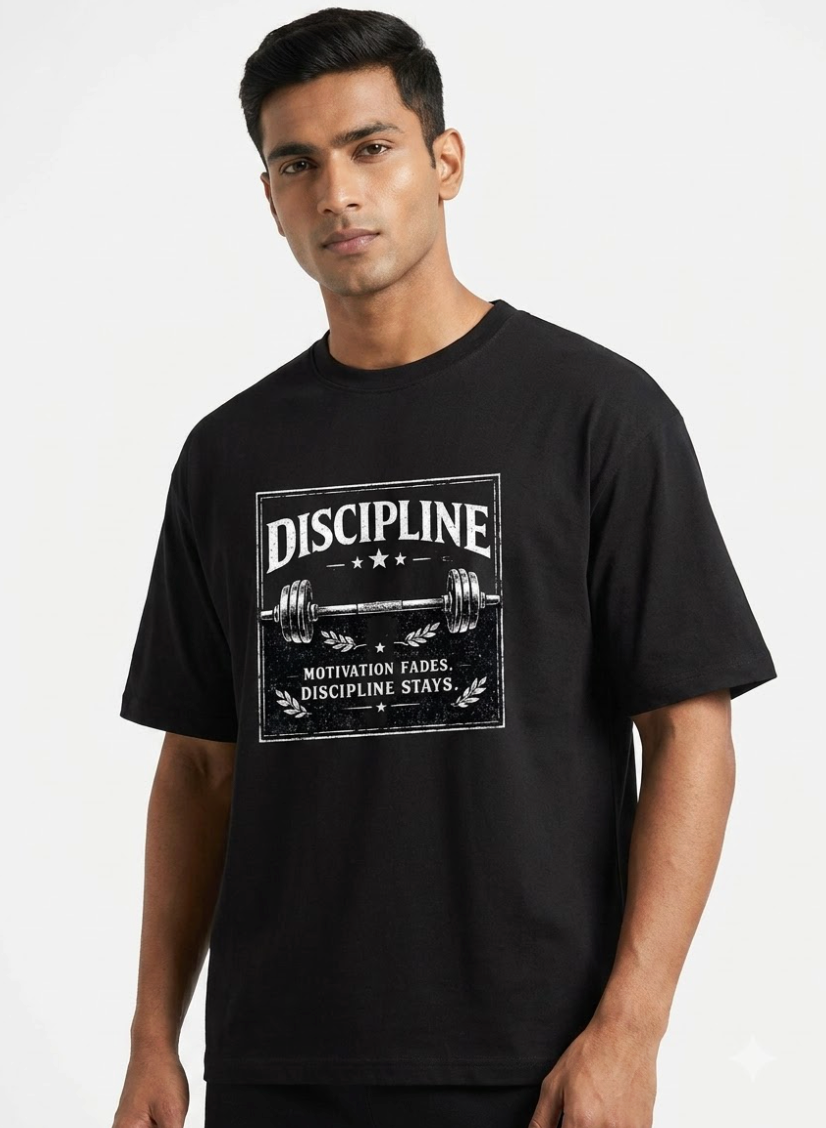 Discipline Gym Tee – Motivation Fades. Discipline Stays.